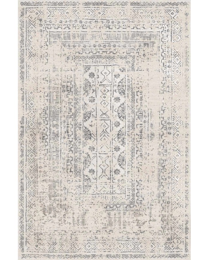 Duncan Desenli Pamuk Tabanlı Yıkanabilen Kaymaz Antibakteriyel Şönil Salon Halısı