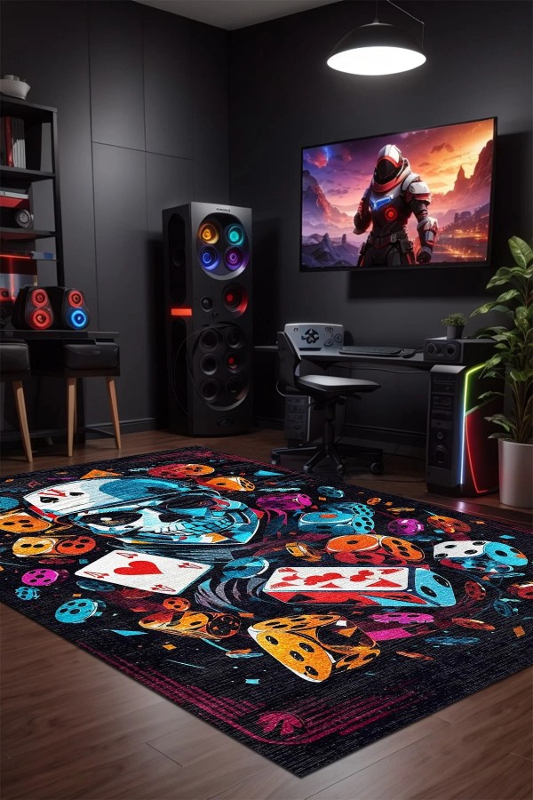 Dice Şönil Gamer Halısı Pamuk Tabanlı Yıkanabilen Kaymaz Genç Odası Oyuncu Gaming Halısı Dice Şönil Gamer Halısı Pamuk Tabanlı Yıkanabilen Kaymaz Genç Odası Oyuncu Gaming Halısı