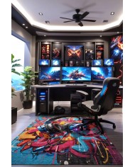 Earps Şönil Gamer Halısı Pamuk Tabanlı Yıkanabilen Kaymaz Genç Odası Oyuncu Gaming Halısı