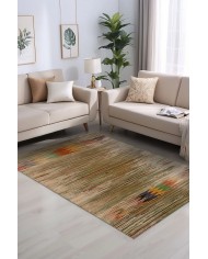 Erika Desenli Pamuk Tabanlı Yıkanabilen Kaymaz Antibakteriyel Şönil Salon Halısı