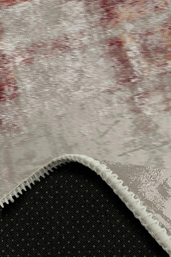 Erin  Desenli Pamuk Tabanlı Yıkanabilen Kaymaz Antibakteriyel Şönil Salon Halısı