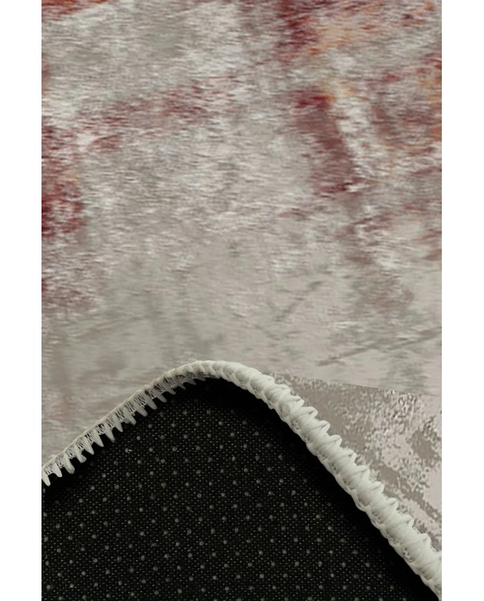 Erin  Desenli Pamuk Tabanlı Yıkanabilen Kaymaz Antibakteriyel Şönil Salon Halısı