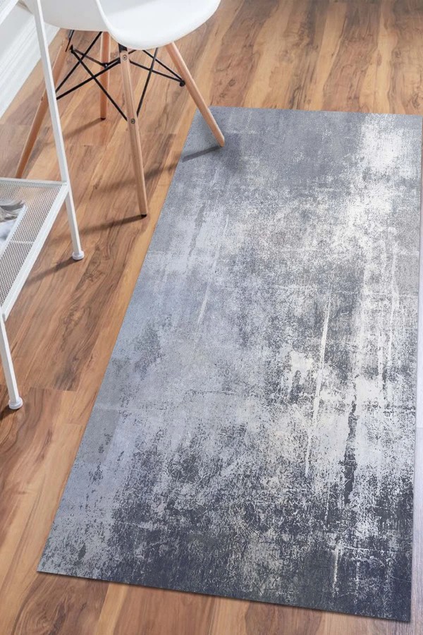 Evelin Desenli Pamuk Tabanlı Yıkanabilen Kaymaz Antibakteriyel Şönil Salon Halısı