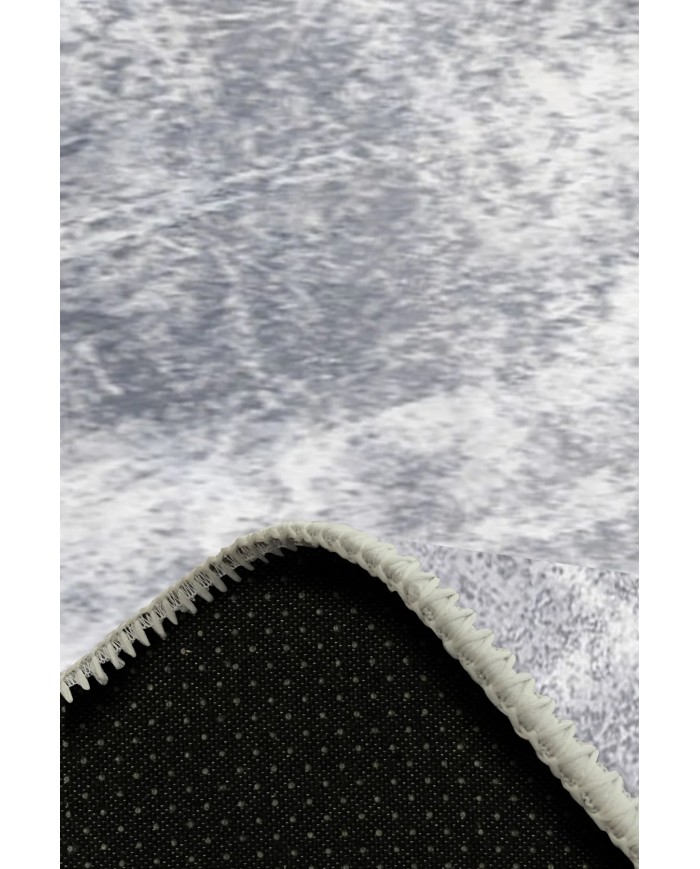 Evelin Desenli Pamuk Tabanlı Yıkanabilen Kaymaz Antibakteriyel Şönil Salon Halısı