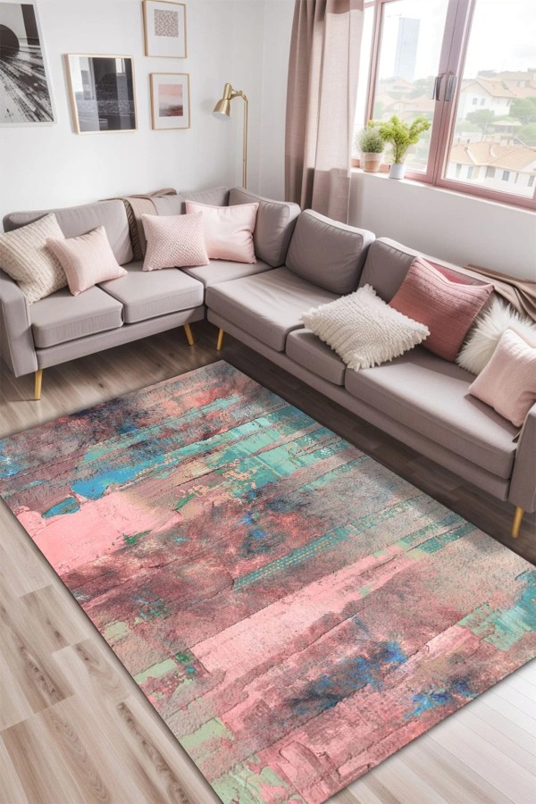 Starz Kadife Yıkanabilir Kaymaz Pamuk Tabanlı Antibakteriyel Salon Halısı