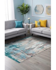 Fabiola Desenli Pamuk Tabanlı Yıkanabilen Kaymaz Antibakteriyel Şönil Salon Halısı