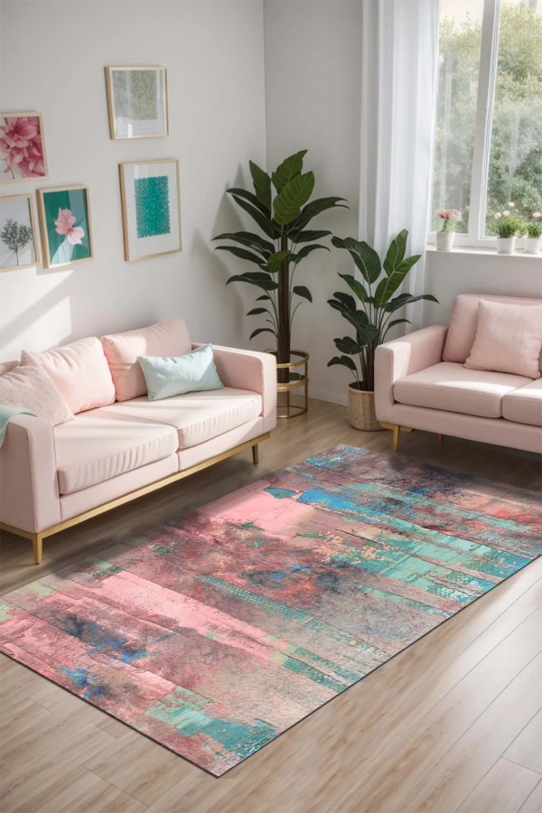 Starz Kadife Yıkanabilir Kaymaz Pamuk Tabanlı Antibakteriyel Salon Halısı