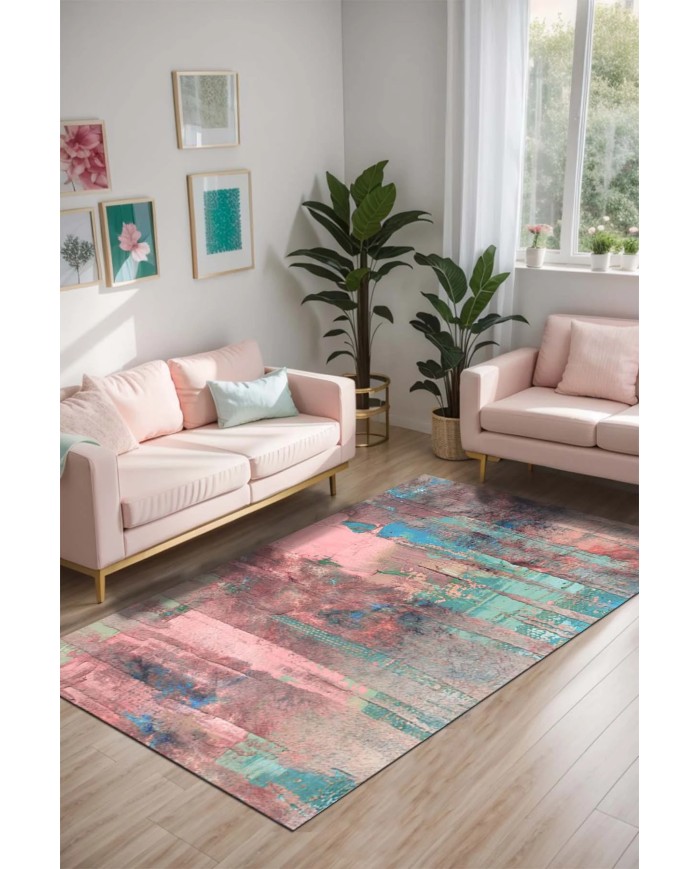 Starz Kadife Yıkanabilir Kaymaz Pamuk Tabanlı Antibakteriyel Salon Halısı