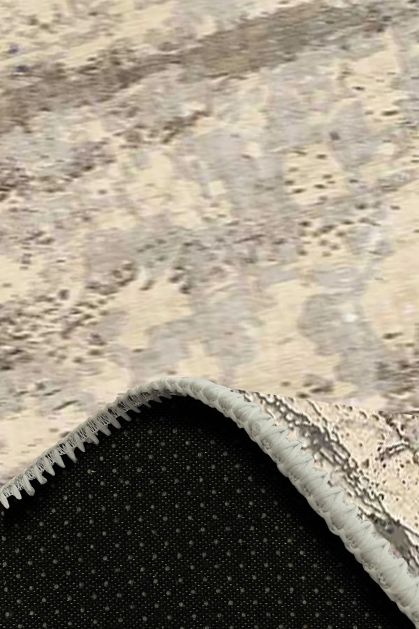 Gavin  Desenli Pamuk Tabanlı Yıkanabilen Kaymaz Antibakteriyel Şönil Salon Halısı