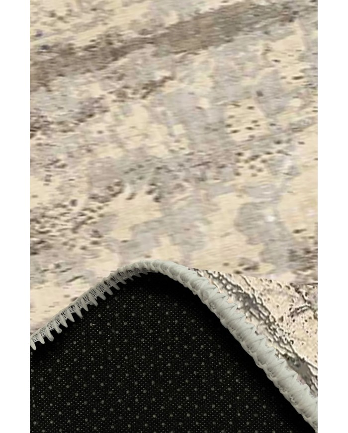 Gavin  Desenli Pamuk Tabanlı Yıkanabilen Kaymaz Antibakteriyel Şönil Salon Halısı