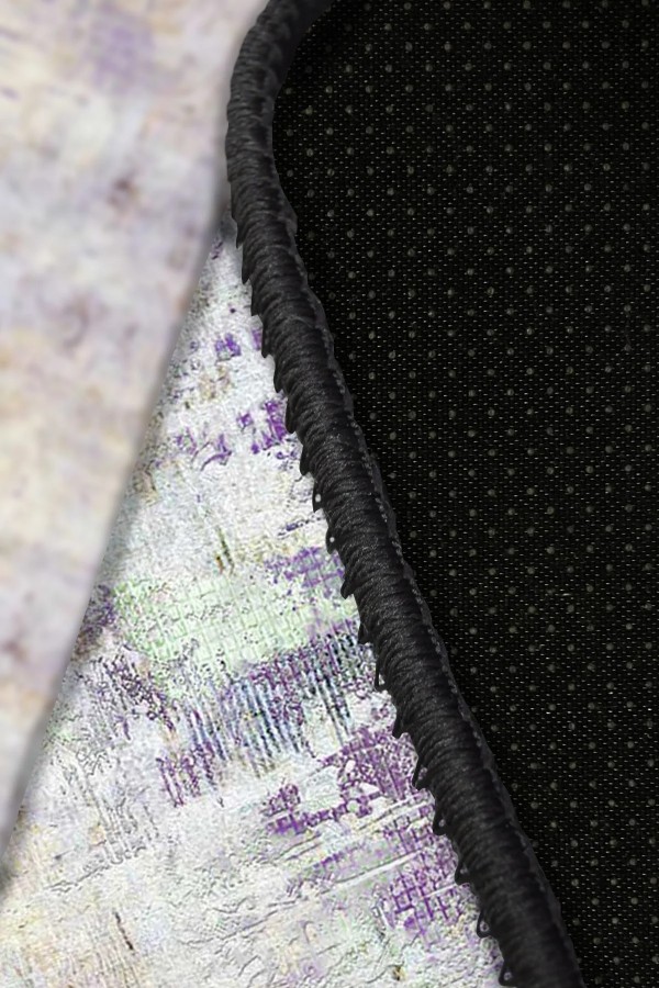 Arden Desenli Pamuk Tabanlı Yıkanabilen Kaymaz Antibakteriyel Şönil Salon Halısı