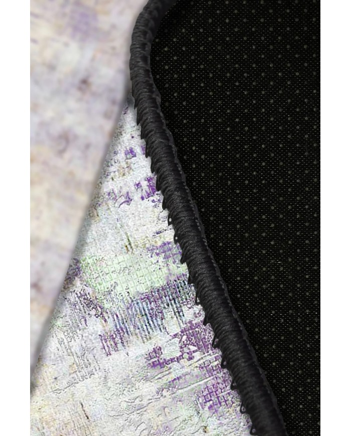 Arden Desenli Pamuk Tabanlı Yıkanabilen Kaymaz Antibakteriyel Şönil Salon Halısı