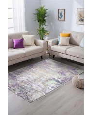 Arden Desenli Pamuk Tabanlı Yıkanabilen Kaymaz Antibakteriyel Şönil Salon Halısı