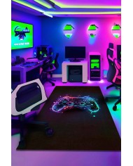 Funspot Şönil Gamer Halısı Pamuk Tabanlı Yıkanabilen Kaymaz Genç Odası Oyuncu Gaming Halısı