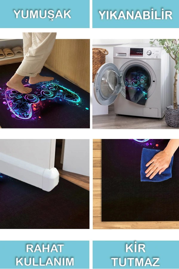 Funspot Şönil Gamer Halısı Pamuk Tabanlı Yıkanabilen Kaymaz Genç Odası Oyuncu Gaming Halısı Funspot Şönil Gamer Halısı Pamuk Tabanlı Yıkanabilen Kaymaz Genç Odası Oyuncu Gaming Halısı