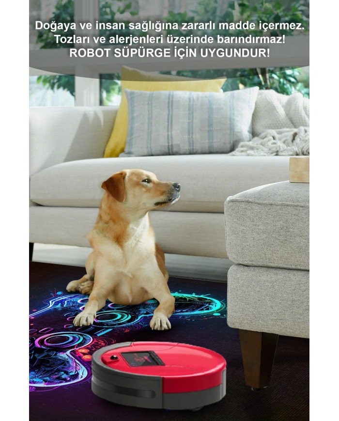 Funspot Şönil Gamer Halısı Pamuk Tabanlı Yıkanabilen Kaymaz Genç Odası Oyuncu Gaming Halısı