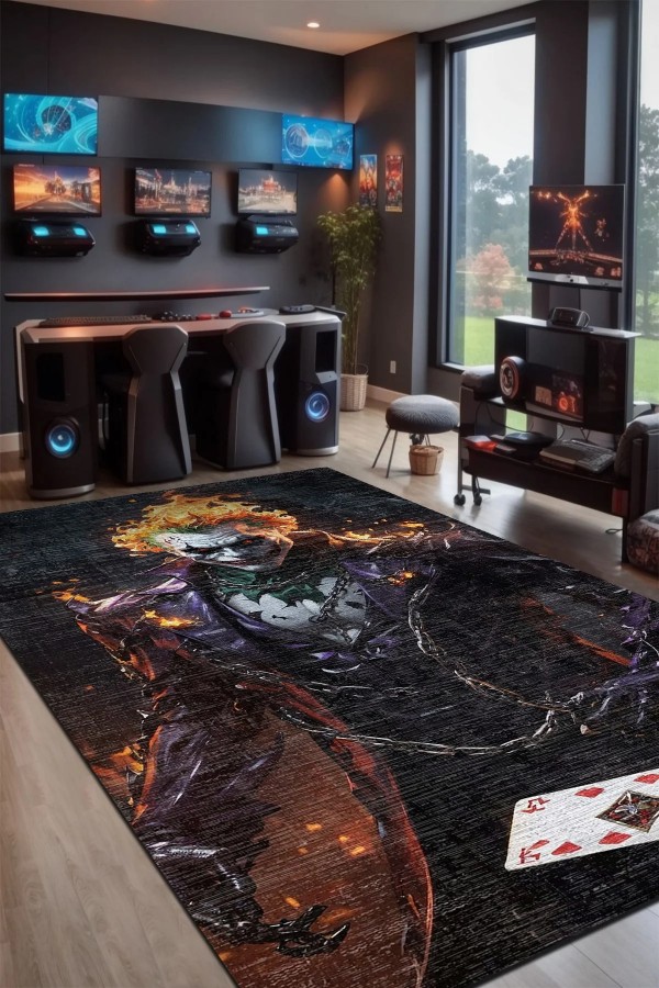 Funster Şönil Gamer Halısı Pamuk Tabanlı Yıkanabilen Kaymaz Genç Odası Oyuncu Gaming Halısı