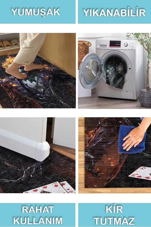 Funster Şönil Gamer Halısı Pamuk Tabanlı Yıkanabilen Kaymaz Genç Odası Oyuncu Gaming Halısı