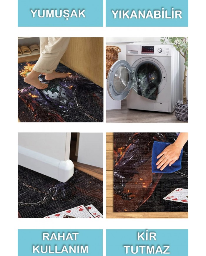 Funster Şönil Gamer Halısı Pamuk Tabanlı Yıkanabilen Kaymaz Genç Odası Oyuncu Gaming Halısı