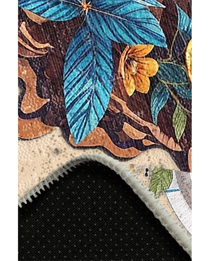 Galaxy Pamuk Tabanlı Yıkanabilen Kaydırmaz Antibakteriyel Şönil Mutfak Halısı