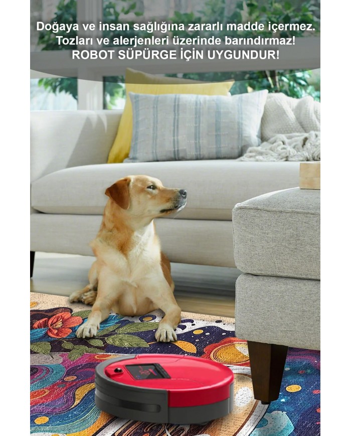 Galaxy Pamuk Tabanlı Yıkanabilen Kaydırmaz Antibakteriyel Şönil Mutfak Halısı