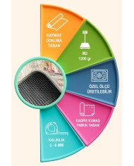 Zane Kadife Yıkanabilir Kaymaz Pamuk Tabanlı Antibakteriyel Salon Halısı