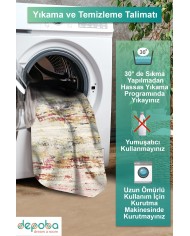 Zane Kadife Yıkanabilir Kaymaz Pamuk Tabanlı Antibakteriyel Salon Halısı