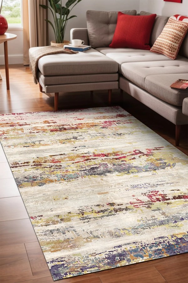 Zane Kadife Yıkanabilir Kaymaz Pamuk Tabanlı Antibakteriyel Salon Halısı