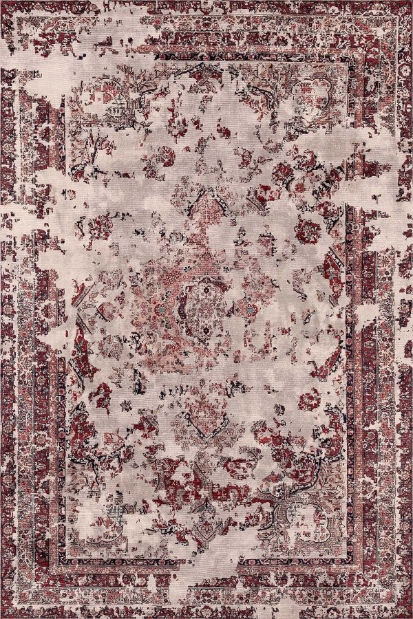 Giah Desenli Pamuk Tabanlı Yıkanabilen Kaymaz Antibakteriyel Şönil Salon Halısı