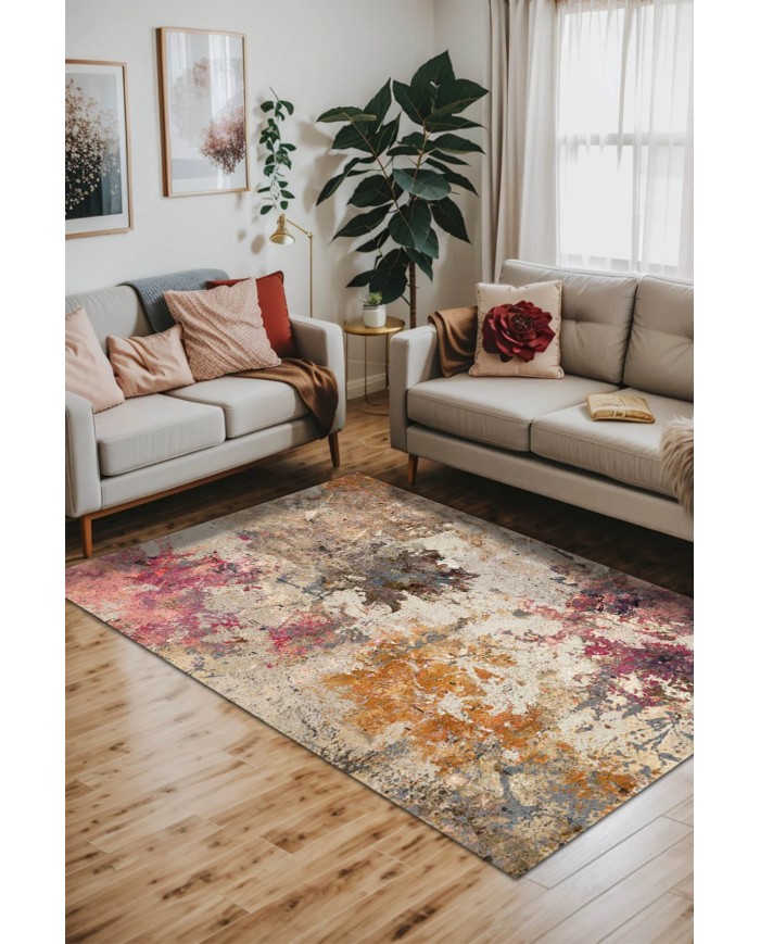 Anton Kadife Yıkanabilir Kaymaz Pamuk Tabanlı Antibakteriyel Salon Halısı