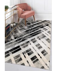 Hilda Desenli Pamuk Tabanlı Yıkanabilen Kaymaz Antibakteriyel Şönil Salon Halısı