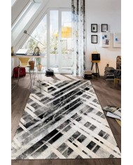 Hilda Desenli Pamuk Tabanlı Yıkanabilen Kaymaz Antibakteriyel Şönil Salon Halısı