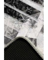 Hilda Desenli Pamuk Tabanlı Yıkanabilen Kaymaz Antibakteriyel Şönil Salon Halısı