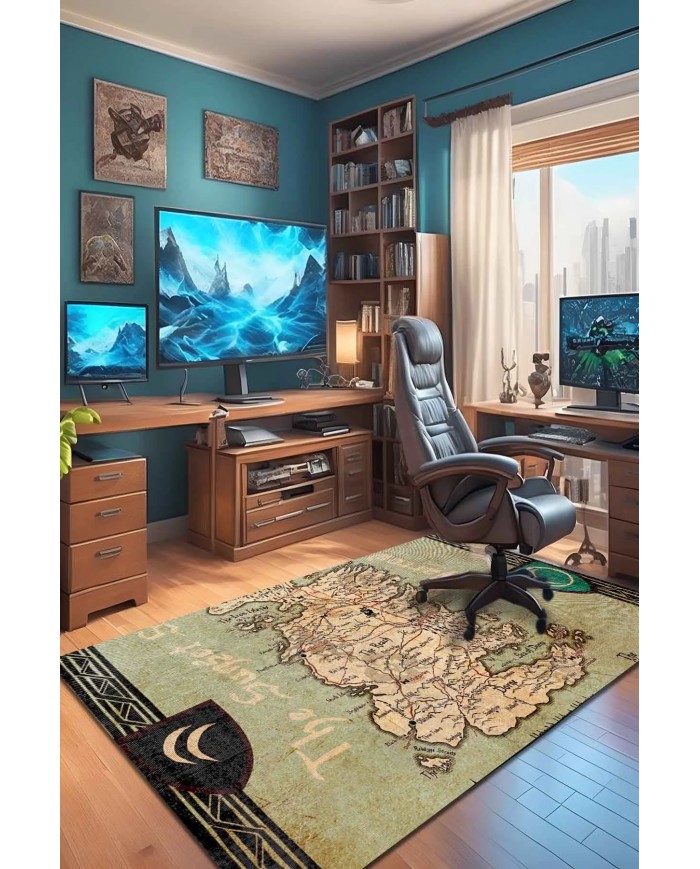 Groundplay Şönil Gamer Halısı Pamuk Tabanlı Yıkanabilen Kaymaz Genç Odası Oyuncu Gaming Halısı
