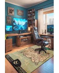 Groundplay Şönil Gamer Halısı Pamuk Tabanlı Yıkanabilen Kaymaz Genç Odası Oyuncu Gaming Halısı