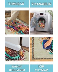 Guitar Şönil Gamer Halısı Pamuk Tabanlı Yıkanabilen Kaymaz Genç Odası Oyuncu Gaming Halısı