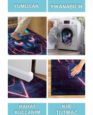 Head Şönil Gamer Halısı Pamuk Tabanlı Yıkanabilen Kaymaz Genç Odası Oyuncu Gaming Halısı