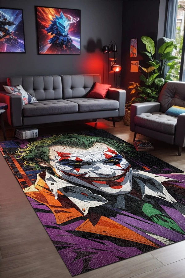 Jocular Şönil Gamer Halısı Pamuk Tabanlı Yıkanabilen Kaymaz Genç Odası Oyuncu Gaming Halısı