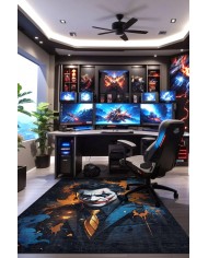 Joker Şönil Gamer Halısı Pamuk Tabanlı Yıkanabilen Kaymaz Genç Odası Oyuncu Gaming Halısı