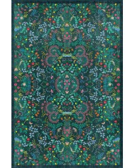 Lamar  Desenli Pamuk Tabanlı Yıkanabilen Kaymaz Antibakteriyel Şönil Salon Halısı