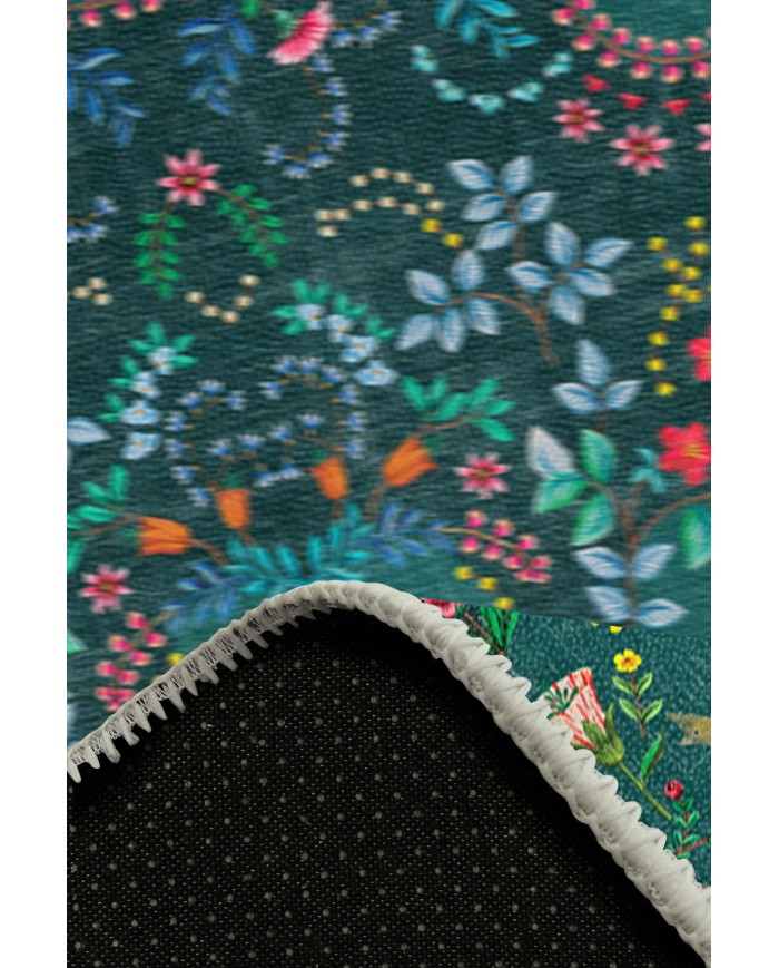 Lamar  Desenli Pamuk Tabanlı Yıkanabilen Kaymaz Antibakteriyel Şönil Salon Halısı