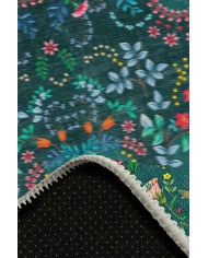 Lamar  Desenli Pamuk Tabanlı Yıkanabilen Kaymaz Antibakteriyel Şönil Salon Halısı