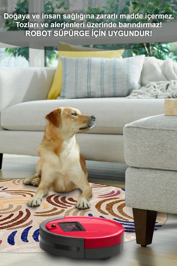 Kalra Pamuk Tabanlı Yıkanabilen Kaymaz Antibakteriyel Şönil Yuvarlak Halı