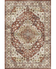 Lande Desenli Pamuk Tabanlı Yıkanabilen Kaymaz Antibakteriyel Şönil Salon Halısı