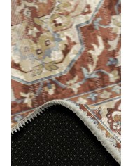 Lande Desenli Pamuk Tabanlı Yıkanabilen Kaymaz Antibakteriyel Şönil Salon Halısı