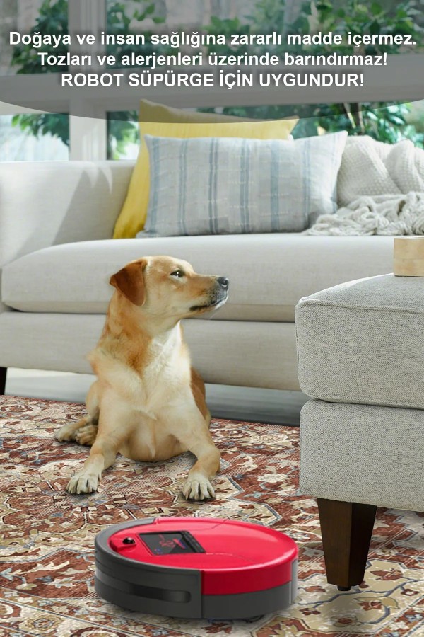 Lande Desenli Pamuk Tabanlı Yıkanabilen Kaymaz Antibakteriyel Şönil Salon Halısı