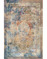 Landon Desenli Pamuk Tabanlı Yıkanabilen Kaymaz Antibakteriyel Şönil Salon Halısı