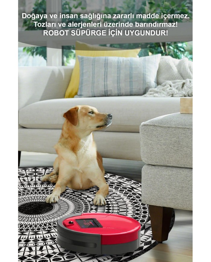 Larka Pamuk Tabanlı Yıkanabilen Kaymaz Antibakteriyel Şönil Yuvarlak Halı