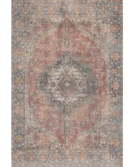 Lera Desenli Pamuk Tabanlı Yıkanabilen Kaymaz Antibakteriyel Şönil Salon Halısı