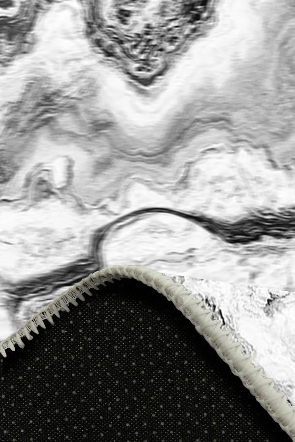 Lidan Desenli Pamuk Tabanlı Yıkanabilen Kaymaz Antibakteriyel Şönil Salon Halısı